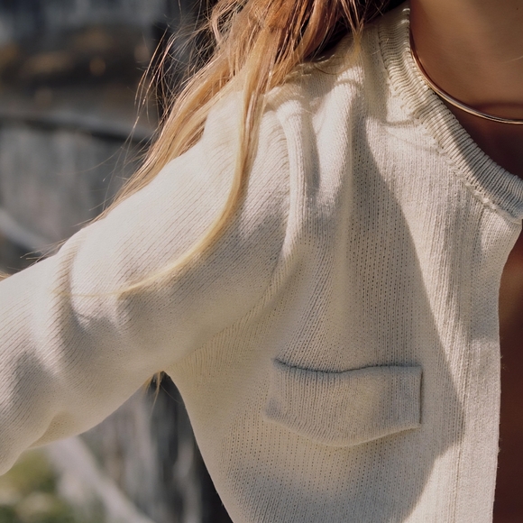 ZARA Women's Pocket Knit Cardigan(Ecru, US L, XL /EUR L, XL) - Picture 4 of 11